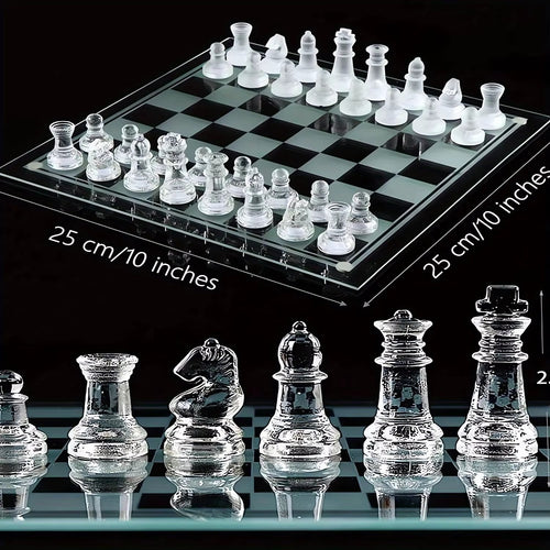 10-inch Handcrafted Glass Chess Set