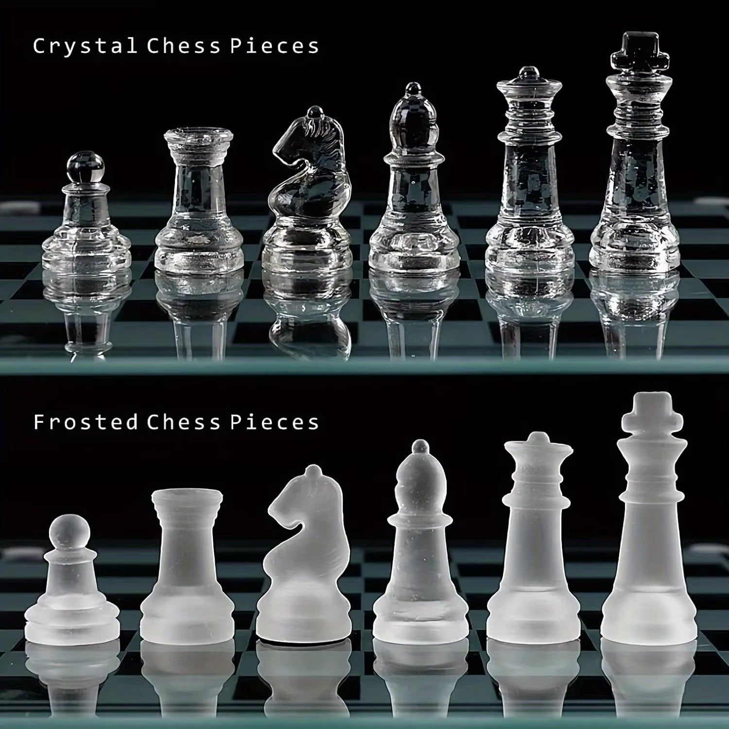 10-inch Handcrafted Glass Chess Set