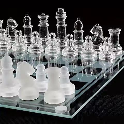 10-inch Handcrafted Glass Chess Set